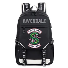 Ривердейл рюкзак для девочек с отделением для ноутбука для мальчиков школьные сумки для мальчиков музыка рюкзаки с usb-разъемом для подростки-фанаты мальчиков студентов школьная сумка Mochila