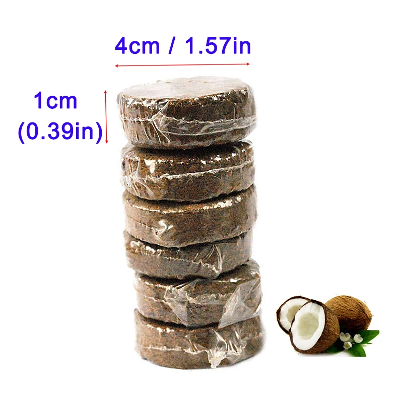 Сжатые гранулы Coco Peat Coir Pith дисковые Гидропонные заглушки для почвы растений