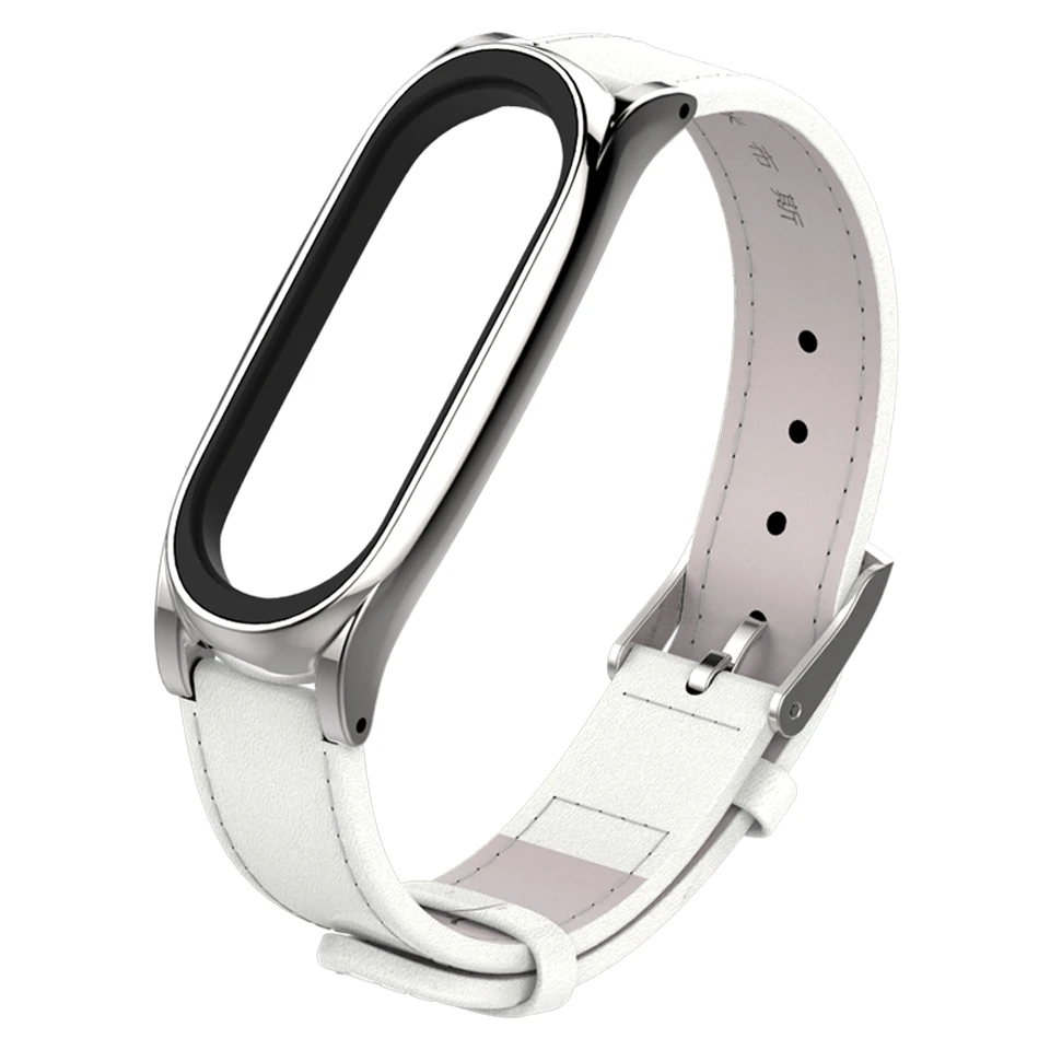  Mijobs Mi Band 4 Genuine Leather Strap for Xiaomi Mi Band 3 Bracelet Wristband Smart Watch Miband 4 - 32956836148