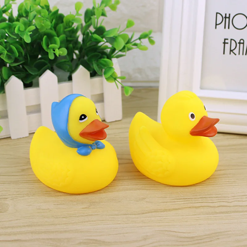 5 Pcs Yellow Baby Children Bath Toys Cute Rubber Squeaky Duck Ducky N3 