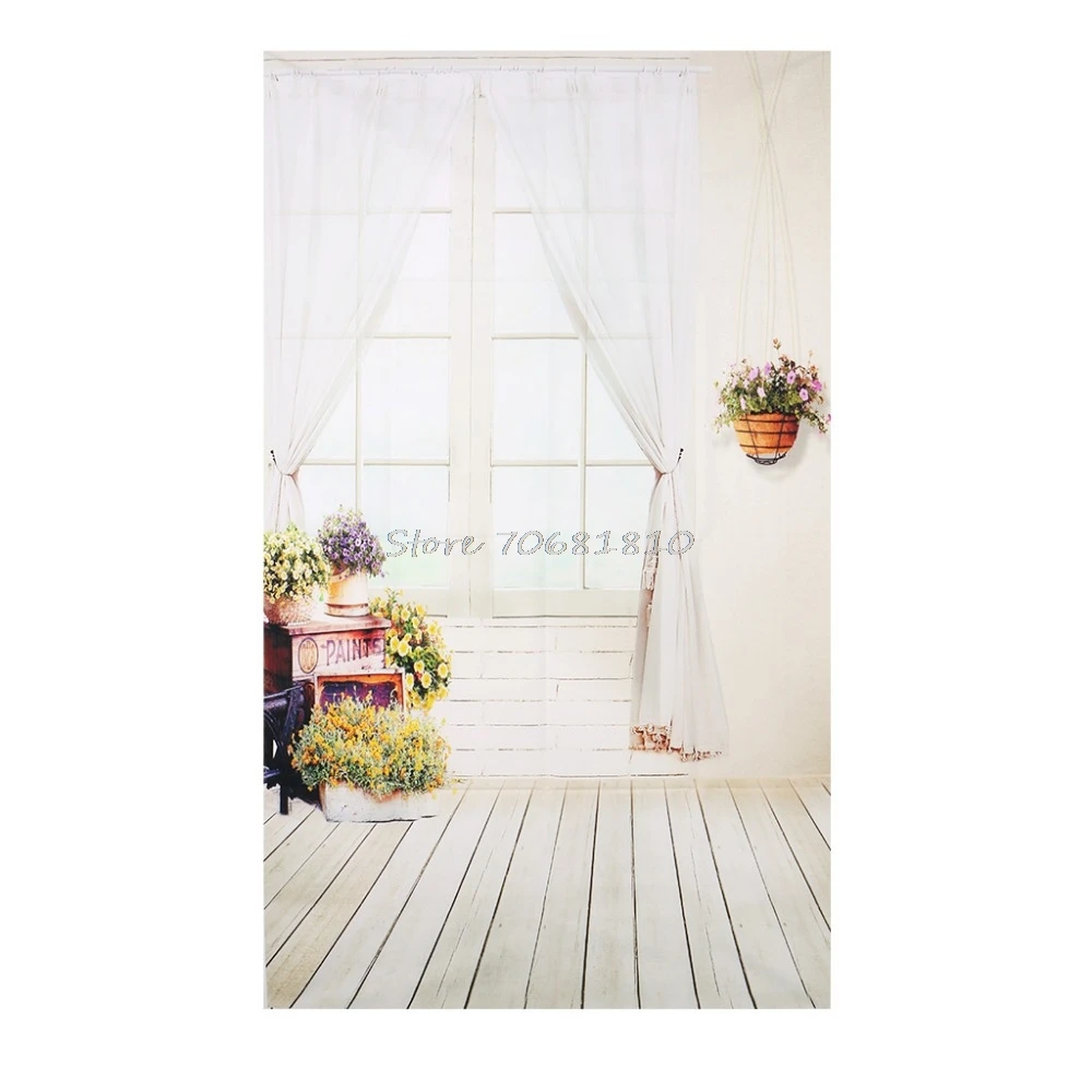 3x5FT Window Curtain Flower Studio Photography Backdrops Photo Background Props R179T Drop Shipping
