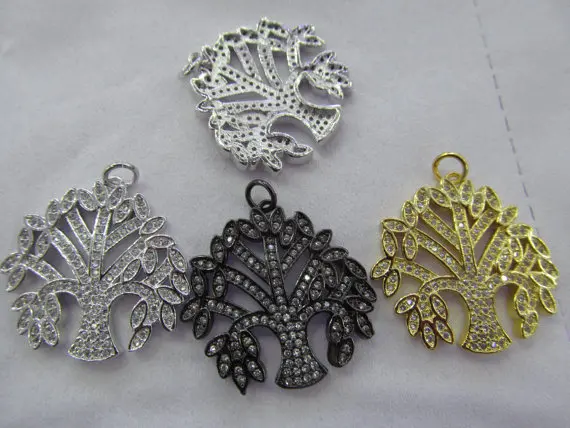 12pcs 18-25mm CZ Micro Pave Diamond Cubic Zirconia tree snow earrings Healing Hand sharp spikes triangle coin Charms Pendan | Украшения и