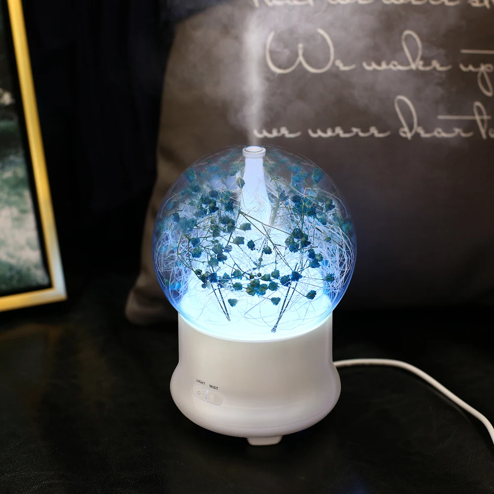 

New Eternal Flower Aroma Humidifier DC 12V Essential Oil Diffuser Ultrasonic Mist Maker For Home Office EU/US Plug 4 Colors