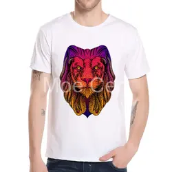 MOE CERF Новое поступление 2018 3D с принтом льва футболка модные летние топы с короткими рукавами забавные животные Повседневное Slim Fit Футболка