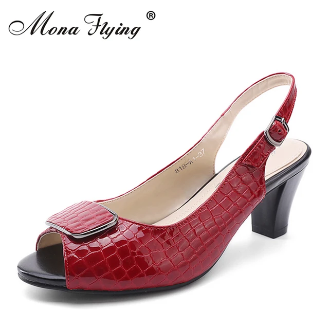 Big size women's shoes genuine leather high heels sandals mixed colors shoes for women ladies peep toe Casual sandals 818-A1