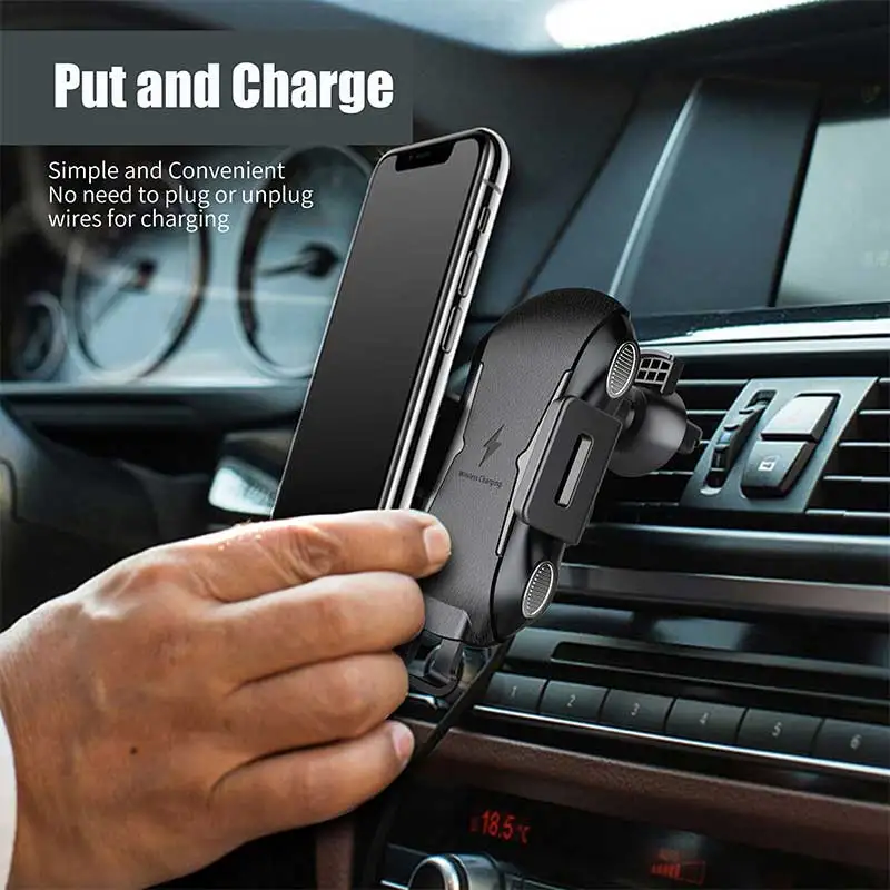 

XUNMEJ Car Wireless Charger For Intelligent Infrared Fast Wirless High Quality Charging Car Phone Holder