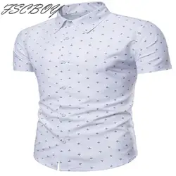 2018 модная Высококачественная брендовая мужская гавайская рубашка с коротким рукавом. Летние повседневные рубашки с принтом якоря