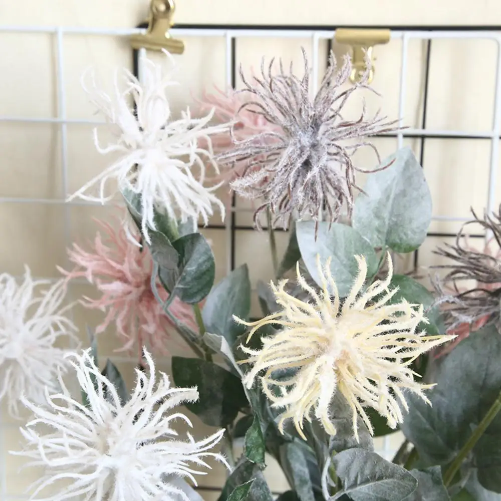 

fashion Sea Urchin Flocking Artificial Flower Fake Flower Home Wedding Party Floral Decor Supplies Multicolor cheap Hot #4J27