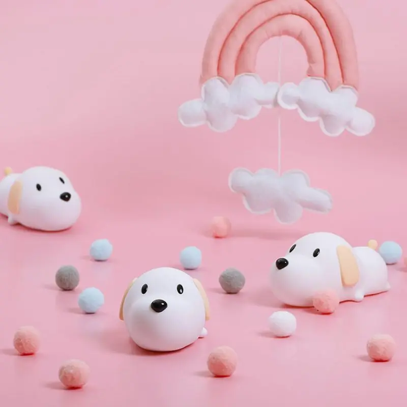 Cute Dog Lamp LED Night Light Creative Puppy Silicone Bedroom Bedside Night Lamp USB Rechargeable Baby Children Gift led Cute Dog Lamp LED Night Light Creative Puppy Silicone Bedroom Bedside Night Lamp USB Rechargeable Baby Children Gift led