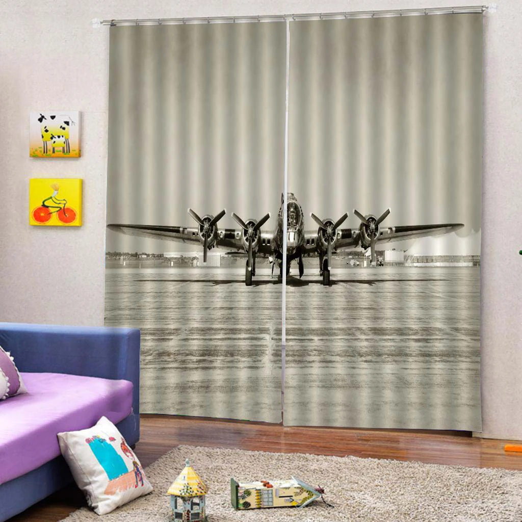 Practical Window Treatment Decorative Polyester Scenery 3D Printing Picture Blackout Curtain, 2 Panels/Set (59'W x 65'L)