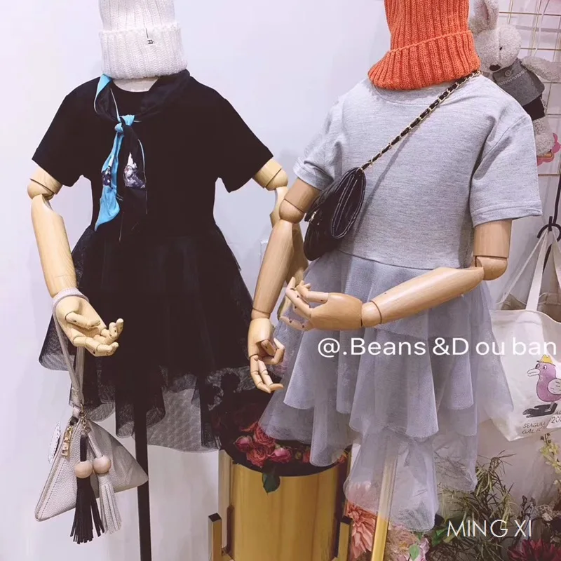 2019 summer new woven children's wear girls dress children's dress girls mosaic dress