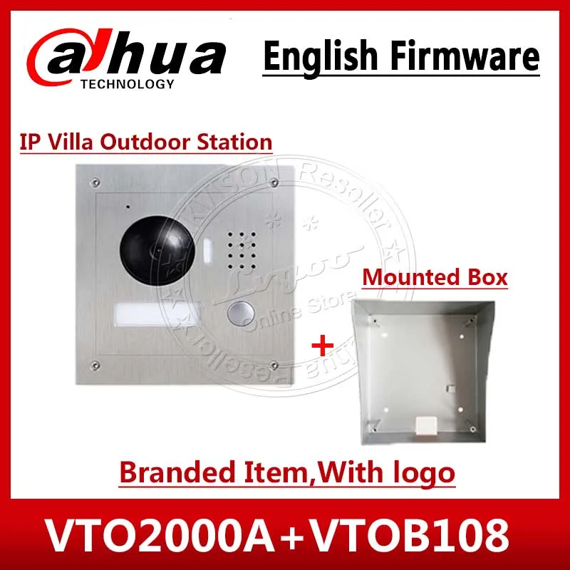 DAHUA 1.3MP Video Door Phone VTO2000A POE P2P Metal Villa Outdoor Station With Logo Remote intercom mobile APP with VTOB108