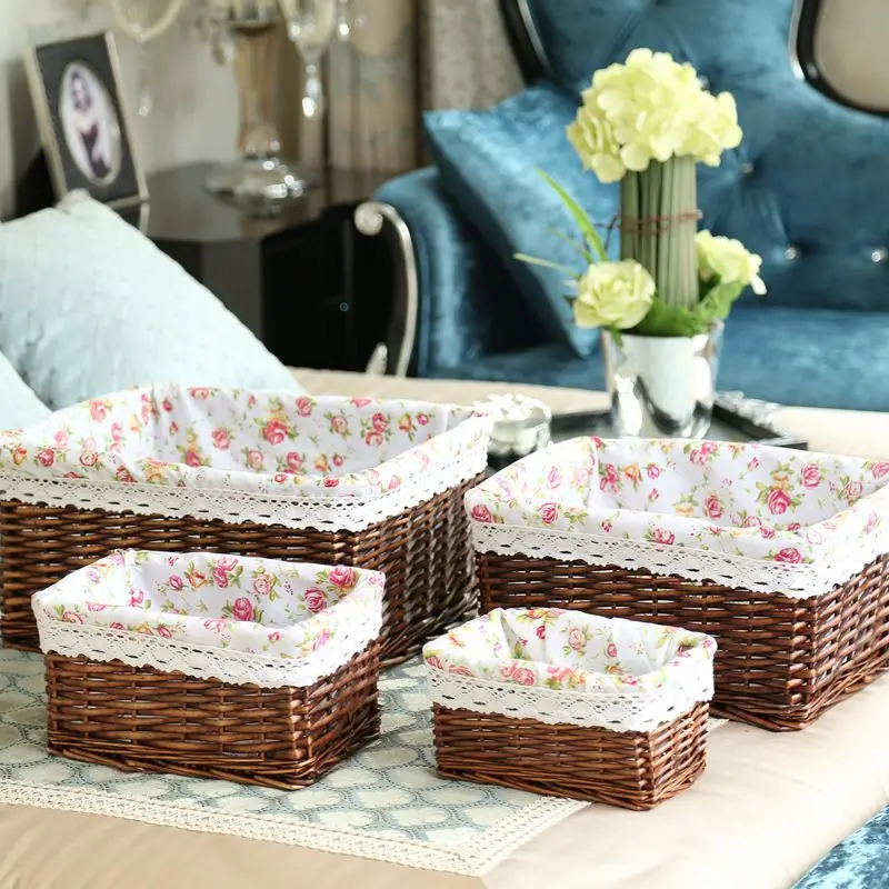 

household willow storage basket rattan storage basket large & small, wicker basket organizer, panier a linge,