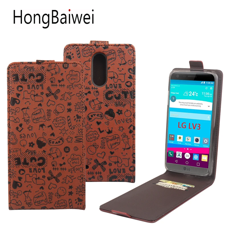 

HongBaiwei for LG LV3 Case Girls Cute Cartoon Vertical Flip Leather Phone Case Cover for LG LV3