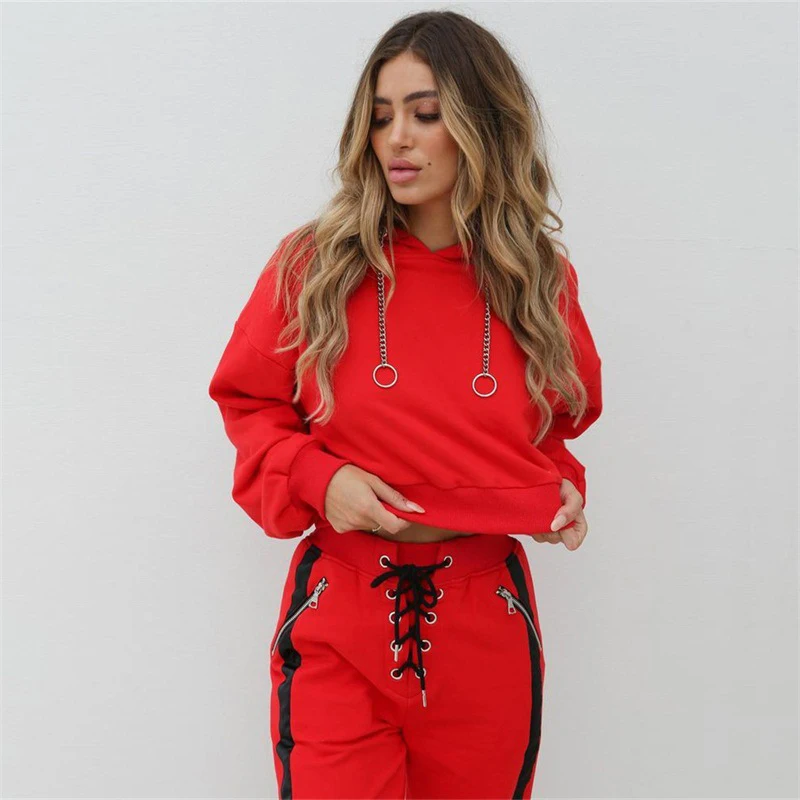 Women High Waist Hip Hop Pants Casual Carrot Pant Bandage Elastic Waist Bloomers Ladies Leisure Pantalettes Knickerbockers Red (3)