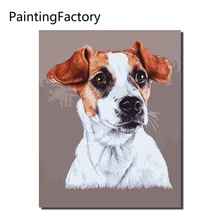 Краска ingFactory белый Рисунок собаки по номерам современный домашний настенное искусство Акриловая Краска на холсте ручной работы цветные цифры подарок