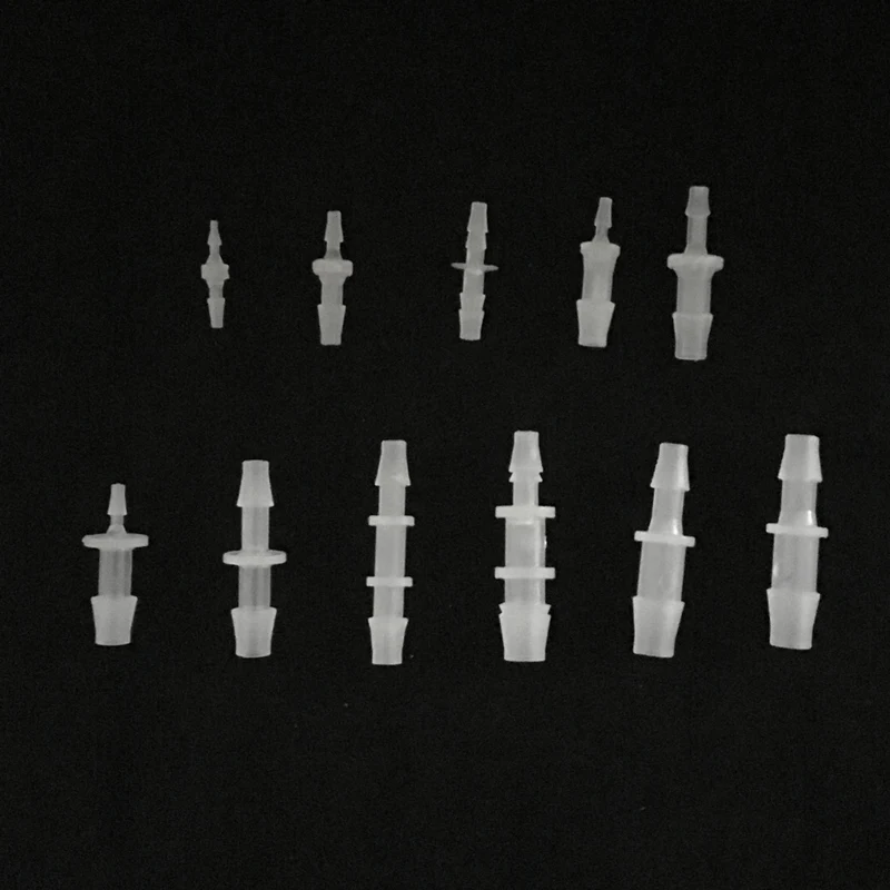 

10Pcs 1.6mm-6.4mm Plastic Straight Reducing Connectors For Garden Watering Hose Micro Irrigation System