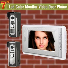 De alta Calidad de 7 Pulgadas TFT de Vídeo de Intercomunicación 2 Cámara de 1 Monitor de Videoportero Sistema de Intercomunicación Timbre de La Visión Nocturna de intercomunicación de Vídeo