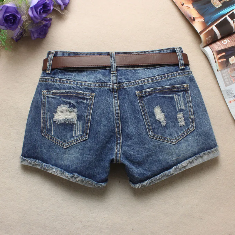 Женские летние джинсы, шорты, повседневные джинсовые сексуальные шорты с потертостями и потертостями, Короткие ковбойские бермуды J2308