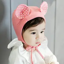 Осенне-весенняя детская зимняя шапка с ушками для маленьких девочек и мальчиков; вязаная шапочка из хлопка для новорожденных; реквизит для фотосессии; шапка для младенцев