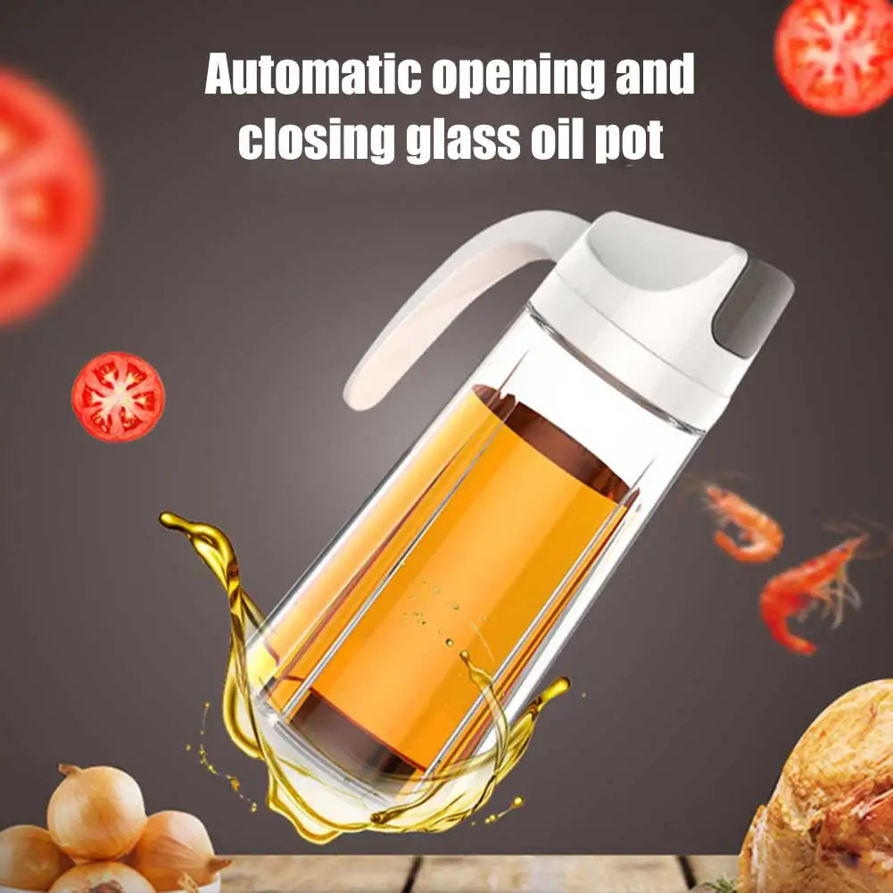 

Automatic Opening Closing Oil Bottle Leakproof Condiment Container Stopper Drip Free Oil Dispenser LBShipping
