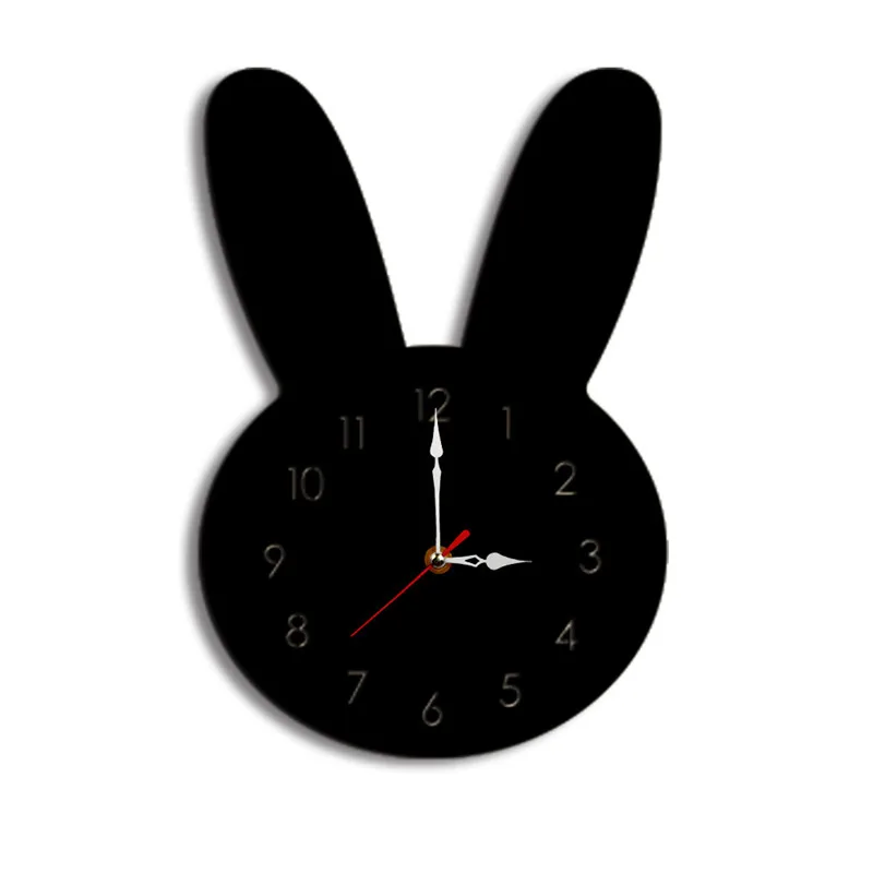 European Creative wall clock Children's room silent Creative cartoon kindergarten cute rabbit clock wall hangings home decor