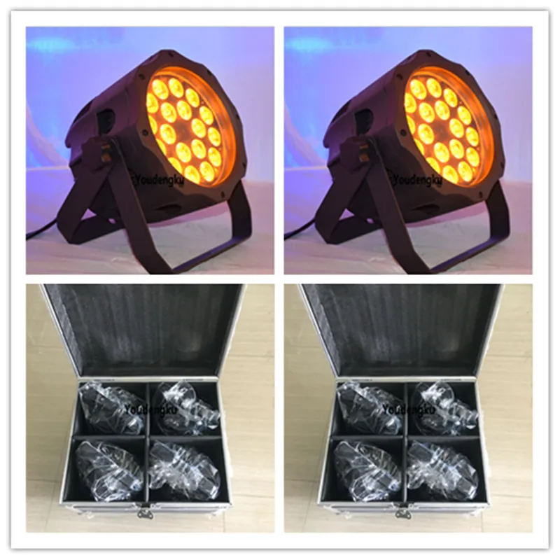 8 pieces with flightcase par led 18*15w rgbwa 5in1 wall washer led outdoor par light ip65 waterproof rgbwa par 64 led