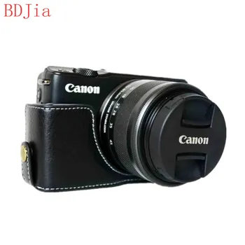 

Genuine Cowhide Leather Half Body Camera Case BASE For Canon EOS M200 M100 M10 (Any Lens) With Battery Opening,Free Shipping