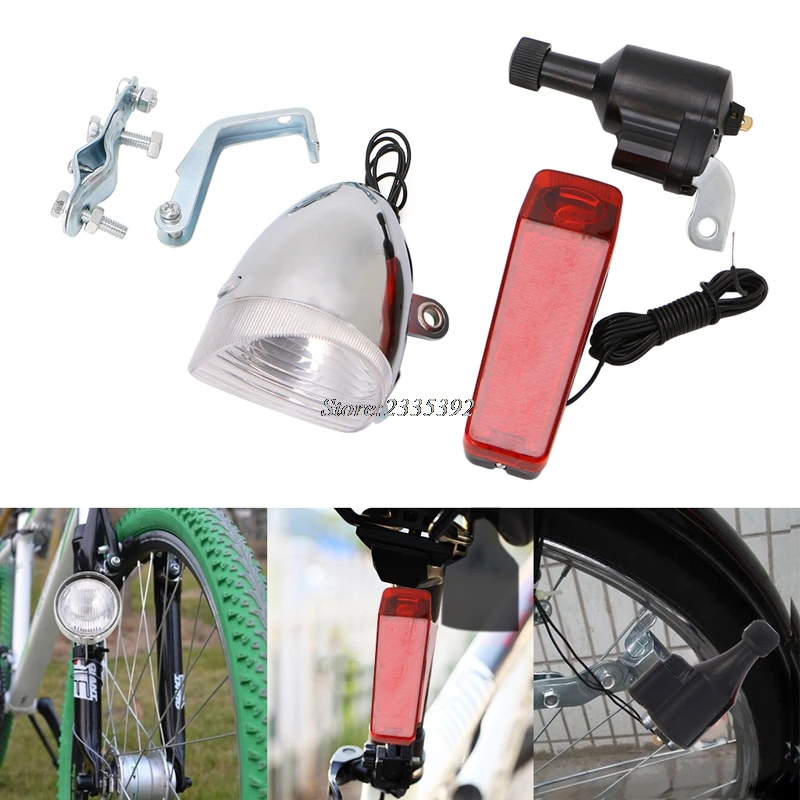 QILEJVS) моторизованный велосипедный фрикционный Динамо-генератор, задний светильник с аксессуарами APR14_17
