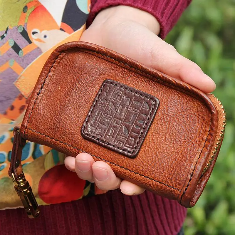 High quality Genuine Leather Car key wallet for women Key
