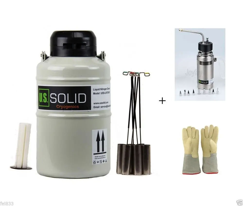 U.S. Solid 20 L Liquid Nitrogen Tank + Sprayer + 35 cm 13.8" Cryogenic