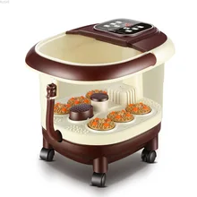 220 В полностью автоматическая массажная ванна для ног с электрическим подогревом и пультом дистанционного управления интеллектуальная ванна для ног с пузырьками