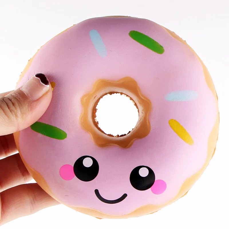 

Jumbo Squishy Kawaii Colored Donuts Soft Slow Rising Pendant Phone Straps Stretchy Squeeze Kid Toys New Year Christmas Gifts