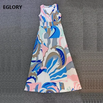

High Quality Designer Dress 2019 Spring Summer Chic Dress Women Embroidery Print Pattern Short Sleeve Silk Dress Casual Sundress