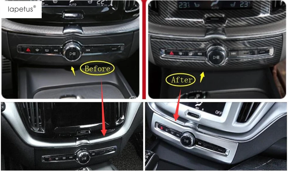 Аксессуары Lapetus подходят для VOLVO XC60 2018 2020 ABS Кондиционер AC Кнопка литья крышка