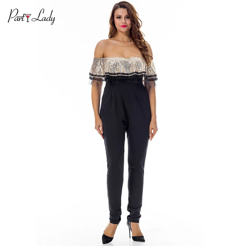 Party Lady Sexy Solid Strapless Women Jumpsuits Rompers Autumn Sash Neck Ankle-Length Elegant Jumpsuits For Women 2018 -C