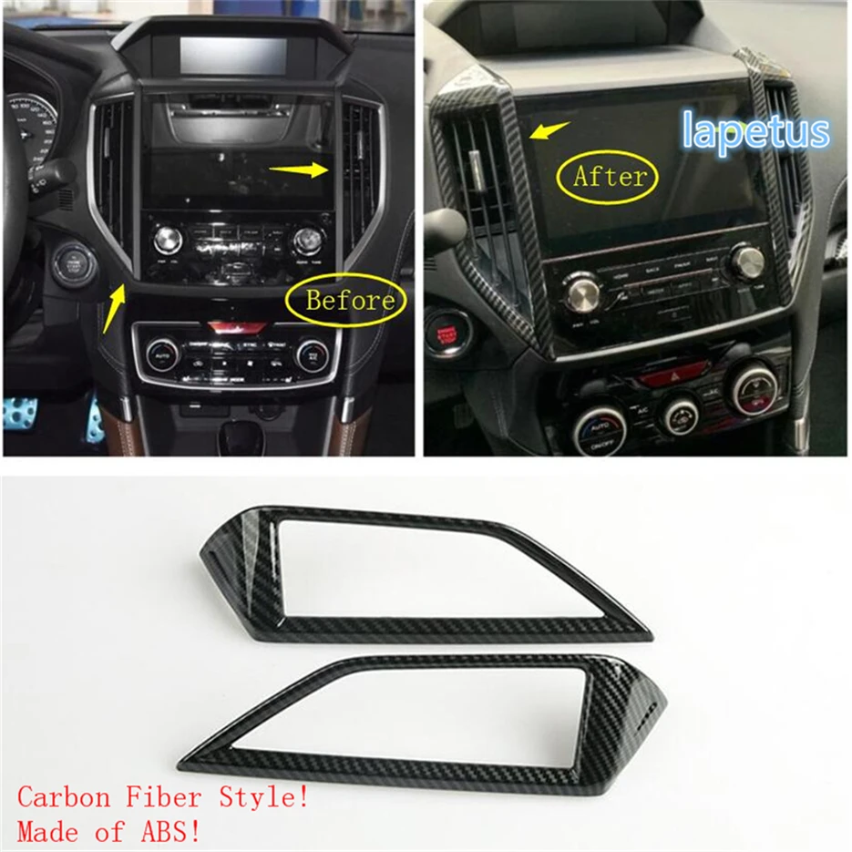 

Lapetus Air Conditioning AC Vent Outlet Decoration Frame Cover Trim ABS Fit For Subaru Forester 2019 / Carbon Fiber Look