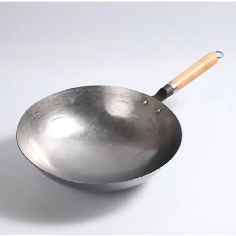 

Non-coating Woks For Kitchen Pot Old Fashioned Traditional Iron Woks Refined Iron Pan Chinese Large Woks