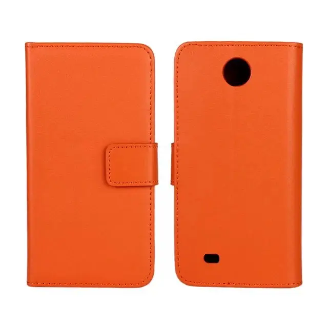 Модный кожаный чехол-книжка из натуральной кожи с откидной крышкой для htc Desire 300, 11 видов цветов - Цвет: Оранжевый