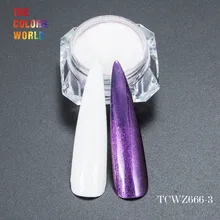 TCWZ666-3 превосходный эффект алмазной фиолетовой белой пудра с жемчужным блеском смена цвета волшебный пигмент для ногтей или других