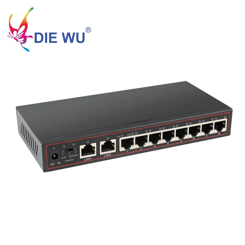 Switch de Rede Injector para Câmera Sistema de Câmera Portas Switch 52 v Ethernet ip - Wireless ap Cctv Poe 10 8 5 Portas POE Switch 10 8 52 V