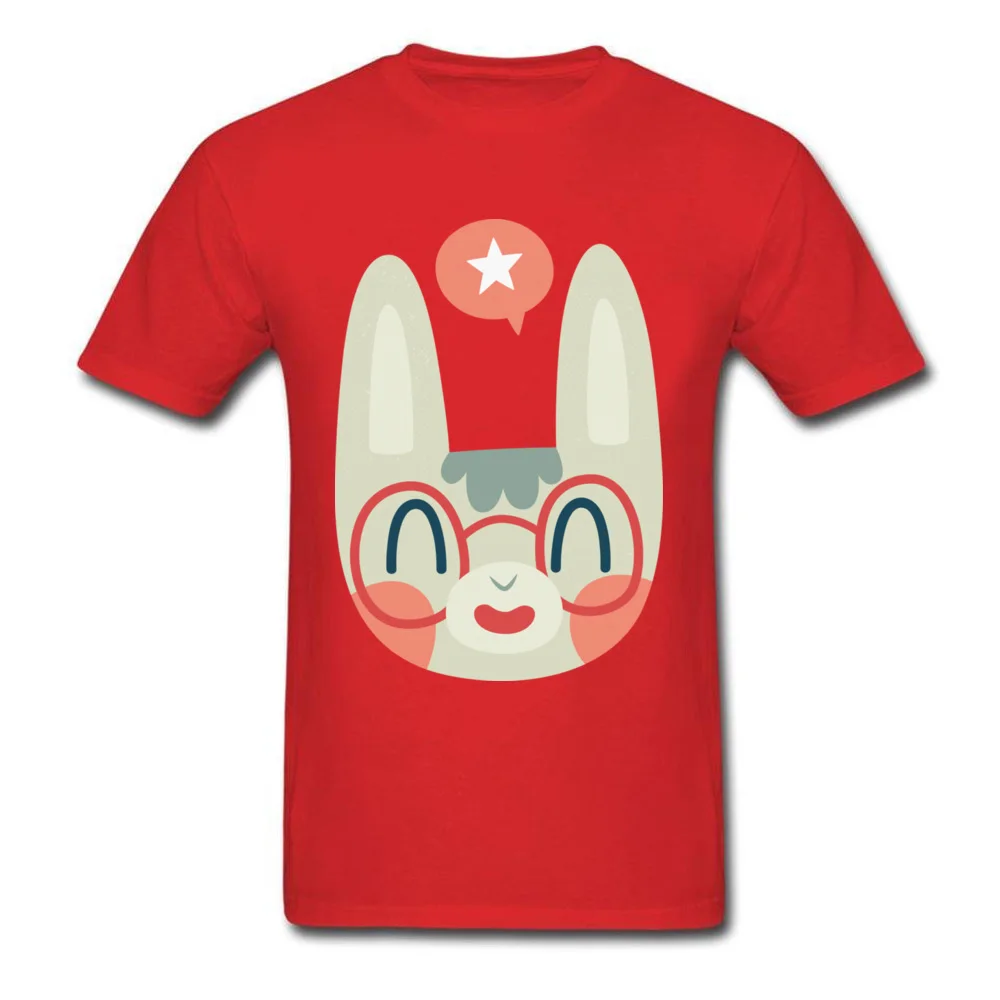 Cute Green Bunny Wearing Glasses_red