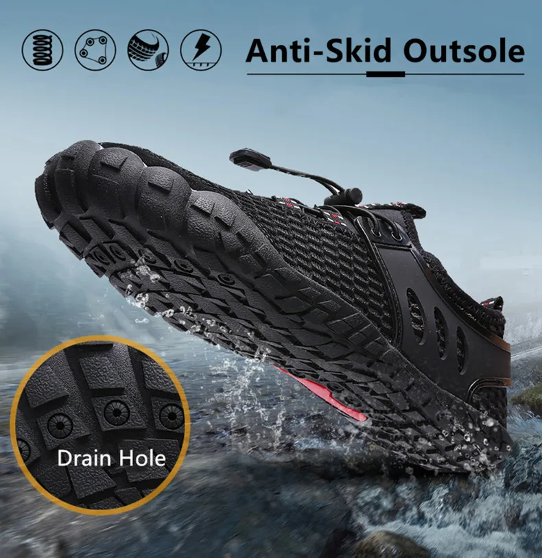 STS BRAND New Men Swimming Shoes Water Shoes Bicycle Seaside Beach Surfing Slippers Outdoor Soft Fitness Sneakers Plus Size39-47 (7)