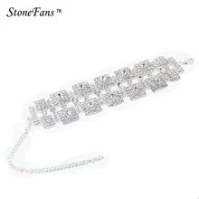 Stonefans три геометрический Браслеты для Для женщин Кристалл браслет женский кристалл браслет Femme фантазия аксессуары Подарки jewe