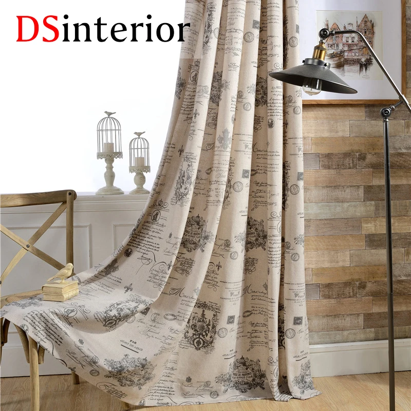 DSinterior polyester cotton printing curtain for living roomcotton