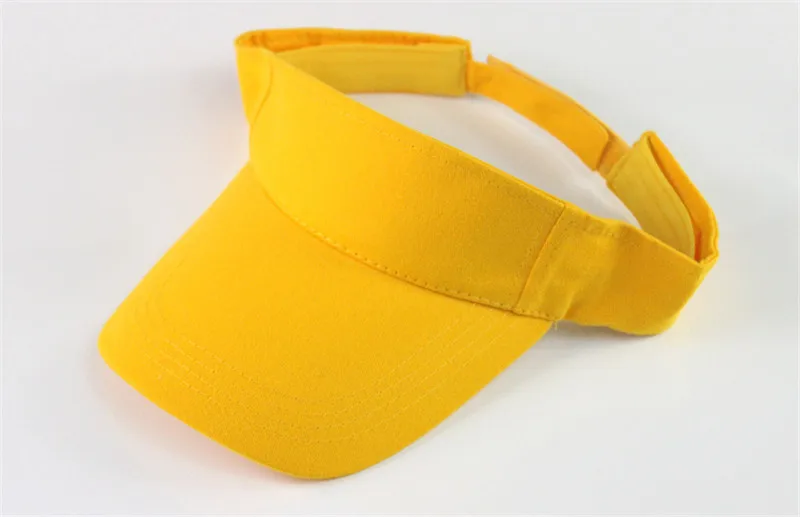 Летний Повседневный Классический козырек для взрослых мужчин и женщин Сплошной чистый цвет регулируемые солнцезащитные шапки Спорт на открытом воздухе один размер Пользовательский логотип - Цвет: Yellow