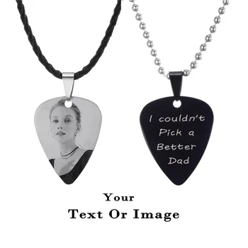

Guitar Pick - Custom Any name - Personalized Engrave Photo Name Charm Pendant DIY Gifts#SS50