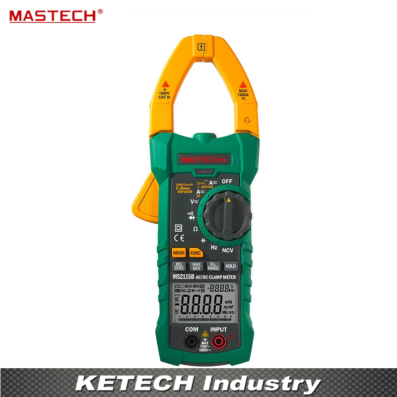 

DIGITAL CLAMP METERS DC/AC Voltage Current Resistance Capacitance Tester True RMS with USB Data Acquisition MASTECH MS2115B