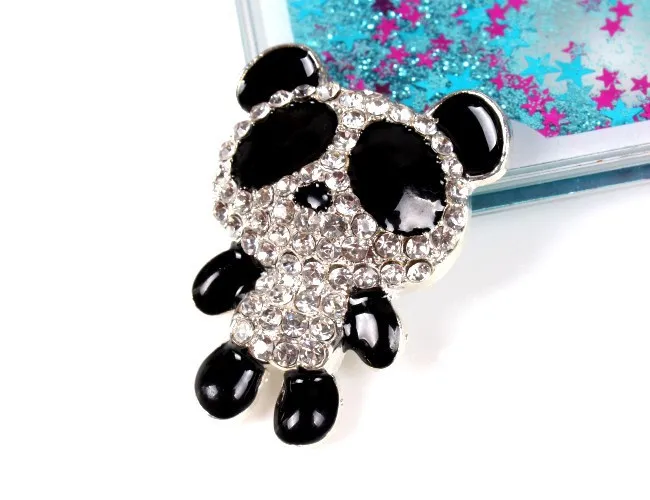 6 шт/лот сплав животное с кристаллами панда мобильный телефон своими руками сборный Декор