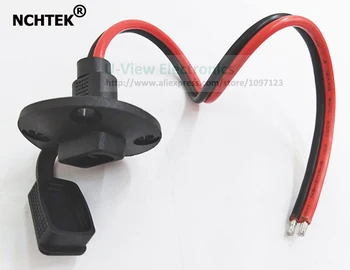

NCHTEK SAE Socket Sidewall Port, SAE Waterproof Quick Connect Panel Mount Cable With Dust Cap 30CM/Free DHL Shipping/100PCS
